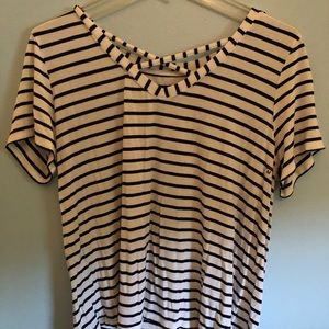 NY & co. striped criss cross top